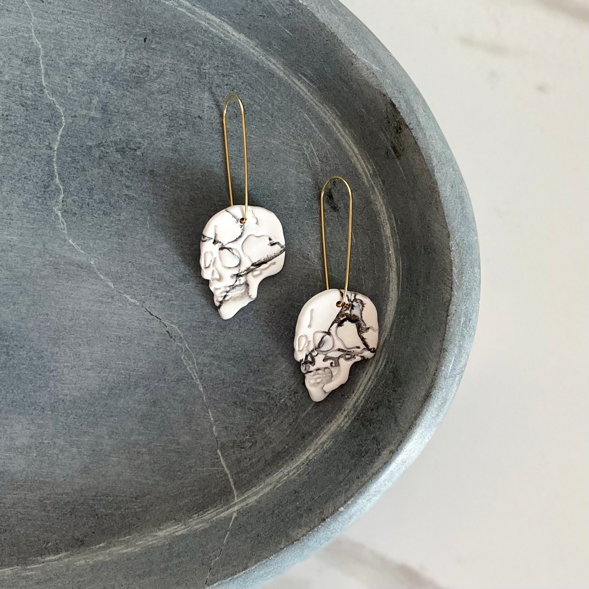 Marbled Skull Dangles